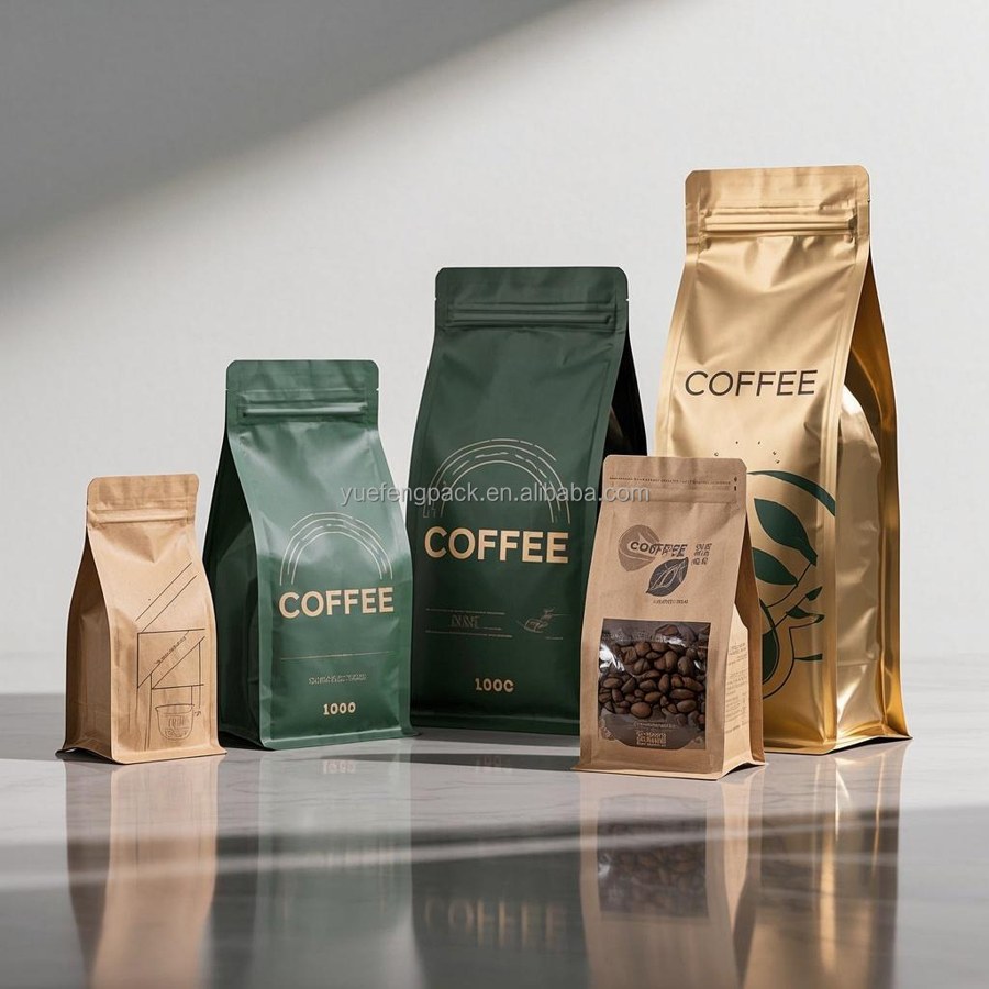 Flat-bottom coffee packaging bag